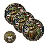 Genérico Moneta commemorativa Alligator Alcatraz: Make America Safe Again, gettone sfida alligatore Divertente a doppia faccia, moneta da Collezione con umorismo Divertente (3PCS)