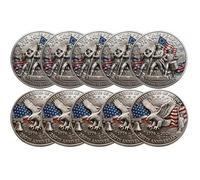 Genérico Moneta commemorativa del 250° anniversario Degli Stati Uniti, moneta commemorativa del 250° anniversario di We The People, Regalo da Collezione per veterani e collezionisti (10PCS)