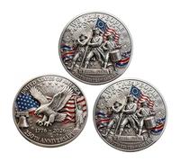 Genérico Moneta commemorativa del 250° anniversario Degli Stati Uniti, moneta commemorativa del 250° anniversario di We The People, Regalo da Collezione per veterani e collezionisti (3PCS)