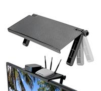 Generico Monitor Shelf - ABS 33 x 16 cm | TV Mount Screen Storage Shelf No Drill Floating Stand | Universal Monitor Top Organizer For Router Sound Bar Camera Phone Speakers DVD Player In Bedroom