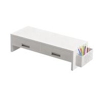 Genérico Monitor Stand Riser - Wood & PP, 19,69 x 7,68 x 5,31 in Desk Organizer Double Drawer | Ergonomic Desktop Stand for Monitor, Storage Solution for Family, Home Office, Study, Bedroom