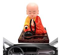 Genérico Monk Dashboard Ornament - Solar Desk Ornament, Car Dashboard Ornaments Solar Head Shaking Buddha Monk Figurine | Monks Statue For Home Car Dash Board Ornaments Bedroom Bed Side Table