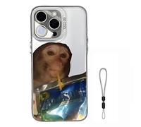 Genérico Monkey Phone Case, Funny Monkey Drinking Phone Case - All inclusived Shockproof TPU Cover for iPhone 17 to 11 Full Series (for iPhone 13 Pro MAX,White)