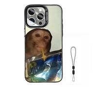 Genérico Monkey Phone Case, Funny Monkey Drinking Phone Case - All inclusived Shockproof TPU Cover for iPhone 17 to 11 Full Series (for iPhone 12,Black)