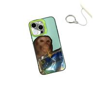 Genérico Monkey Phone Case, Funny Monkey Drinking Phone Case, Cute Shockproof TPU Protective Cover for iPhone 16/15/14/13/12 Promax (for iPhone 15ProMax,Green)