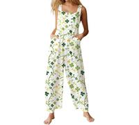 Genérico Mono De Mujer Verano - Mono Termico Mujer - Mono Informal De Moda con Estampado Pantalones Largos Y Bolsillos Laterales Cómodo Mono con Cuello En V para Uso Diario