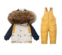 Genérico Mono De Nieve NiñA,Traje De Nieve De Invierno Aislante para NiñAs Peto De Esquí con Chaqueta para Jugar En Climas FríOs