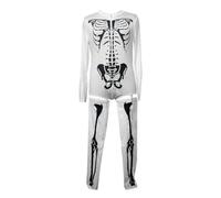 Genérico Mono Esqueleto Mujer Bodycon Halloween Cremallera Suave