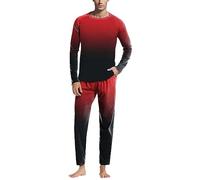 Generico Mono impermeable para moto, camisa de noche de manga larga para hombre, cruz de Jesús, pijama de chaqueta y pantalón con cuello redondo, estampado a cuadros de color liso, Rojo 09, XL