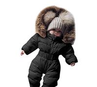Genérico Mono Infantil Impermeable para esquí y Nieve Abrigo térmico Acolchado con Capucha Desmontable Chaqueta Outdoor para niño pequeño Conjunto Deportivo de Invierno Resistente al y Forro Polar