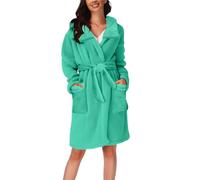 Genérico Mono Mujer Verano Largo Pijama Mujer Manga Larga Women S Fall Winter Pajamas Home Plush Thermal Bathrobe Nightgown Pijamas De Raso De Invierno Pijama Familiar Green XXL
