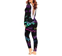 Genérico mono para adulto, mujer, sexy, cuello en V, espalda desnuda, manga larga, forro polar, suave, traje de noche refinado, pijama cómodo para fiestas íntimas, B-le negro, S