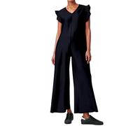 Genérico mono para mujer sin mangas pantalones anchos con volantes puños para trabajo, fiesta de baile, cóctel, traje elegante, Le Noir, XL