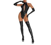 Genérico Monos Mujer- Body De PU Brillante De Talla Grande Ideal Discoteca