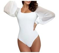 Genérico Monos Mujer Body Mujer Fiesta Monos Everyday Wear Mangas Largas Design Cuello Cuadrado Versatile Conjunto Spring Y Summer Prenda Carnaval