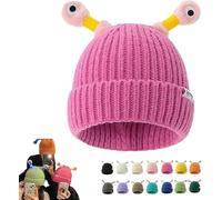 Genérico Monster Tentacle Hat,Glowing Little Monster Knit Hat,Cute Little Monster LED Knit Beanie,Winter Parent-Child Cute Glowing Little Monster Knit Hat Retractable Glowing (Dark Pink)
