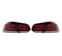 Genérico Montaje de luces traseras Luces traseras coches para VW para Golf 6 para Golf6 MK6 R20 luces LED DRL carrera antiniebla luz señal dinámica Luz Giro Coche Luces(Rojo)