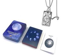 Genérico Moonology Oracle Cards - Baraja de tamaño de Bolsillo para Principiantes en Lata de Metal - Sabiduría de Fase Lunar, fácil de Usar