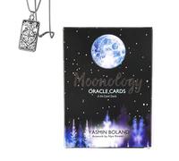 Genérico Moonology Oracle Cards - Edición de Bolsillo, Papel de Cobre, Ideal para Principiantes, Incluye Tarjetas y Collar