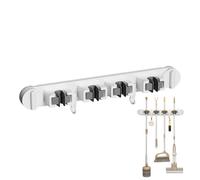 Genérico Mop Holder, Broom Hanger, 18.9x2.36x2.36in Wall Mount, Suction Cup, Drill-Free Installation for Garage Storage, Bathroom Tidying, Kitchen Supplies, Cleaning Tools, Home Organization