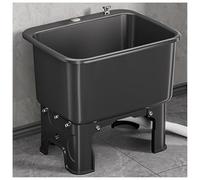 Genérico Mop Sink Utility Sink Hand Washing Basin, Portable Mop Sink Floor Service Basin with Drain Button, Large Capacity Cleaning Mop Bucket, Laundry Tub Sink Wash Station