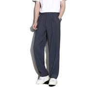 Genérico Morilas Mens Pants, Fleurosta Stretch Waist Ice Silk Pants - Super Stretch Ice Silk, Comfort Everyday Pant. (Gray,L)