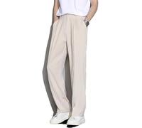 Genérico Morilas Mens Pants, Fleurosta Stretch Waist Ice Silk Pants - Super Stretch Ice Silk, Comfort Everyday Pant. (Khaki,4XL)