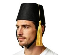 Genérico Moroccan Turkish Hat Comfort Felt Traditional Outfit Headband | 5.9x2.75x3.54 Inch Size, Lightweight 50g Maroon Felt Material, Built-In Headband for Cosplay, Stage & Cultural Parties