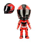 Generico Morphing Biker Figurine - Helmet Statue, 4.72in Convertible Motorcycle Rider with Articulated Joints, Premium Abs Polymer, Metal Gloss Coating, Aesthetic Desktop Ornament for Adult Fans