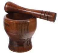 Genérico Mortero y Mano de Madera de Ácido Jujuba 1 Set, Triturador y Picadora de Ajo Manual, Utensilios de Cocina Ecológicos, Tamaño Compacto, Herramienta para Moler Especias y