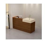 Genérico Mostrador de recepción de Madera con Cerradura y cajones - Elegante Mesa de mostrador Frontal para Oficina, vestíbulo, clínica, salón de Belleza y Comercio - Lado Derecho, 120 cm (47,2 pulga