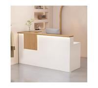 Genérico Mostrador de recepción Moderno con cajones con Cerradura, Elegante mostrador de Caja para vestíbulos y Salones, Acabado Dorado, diseño del Lado Derecho de 120 CM/47".