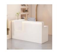 Genérico Mostrador de recepción Moderno con cajones con Cerradura - Mostrador de Caja para vestíbulos, Salones y Tiendas de conveniencia - Elegante diseño Blanco, Lado Derecho 120 cm/47"