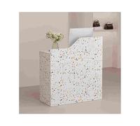 Genérico Mostrador de recepción Moderno con Cerradura y cajón - para cajeros, Salones de Belleza, Salones de uñas y barberías (Terrazo, 80 cm/31,5 Pulgadas)