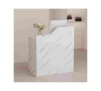Genérico Mostrador de recepción Moderno con Cerradura y cajón - para cajeros, Salones de Belleza, Salones de uñas y barberías (mármol Blanco, 60 cm/23,6 Pulgadas)