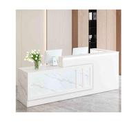 Genérico Mostrador de recepción Moderno. Elegante mostrador de Caja Blanco con luz Ambiental LED. Diseño Resistente y Estable. Ideal para mostrador de Ventas (Blanco, Izquierda, 120 cm).