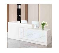 Genérico Mostrador de recepción Moderno. Elegante mostrador de Caja Blanco con luz Ambiental LED. Diseño Resistente y Estable. Ideal para mostrador de Ventas (Blanco, Derecha_120CM).