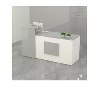 Genérico Mostrador de recepción Moderno para Oficina, mostrador Comercial con cajón con Cerradura, Caja de Madera para Tiendas de Ropa, Acabado Gris, Lado Derecho - 120 cm/47,2 Pulgadas