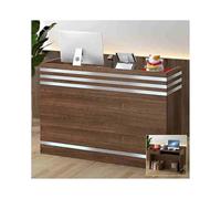 Genérico Mostrador de recepción Moderno para Salones de Belleza, Tiendas y Espacios comerciales. Mostrador de Ventas Rectangular para oficinas Que Mejora la Experiencia del Cliente (Barra de Roble pl