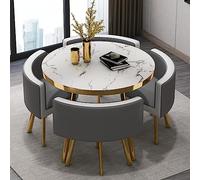 Genérico Mostrador de recepción, mostrador de Venta minorista, Caja, cajero, Mesa de Oficina con cajones, Cable, mesas Redondas pequeñas y sillas de Cuero sintético para Tiendas, reuniones y negociac