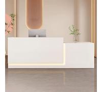 Genérico Mostrador de recepción, mostrador de Venta minorista, Caja, cajero, Mesa de taquilla de Oficina con cajones, Escritorio de recepción Blanco Moderno con cajón con Cerradura, Mesa de Pago mino