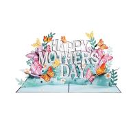 Genérico Mothers Day Card, 3d Flower Butterfly Card, Greeting Note with Removable Note Inserts, Cards with Elegant Handmade Design, Greeting Cards, Mothers Day Board for Birthday Gift Use