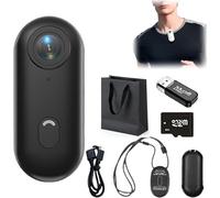 Genérico Motiontrail Camera - Nexo25 Camera, Thumb Cameras, 120° Wide Angle, 1080p Waterproof Wearable Action CAM, Magnetic Clip, 360° Rotation, for Diving Travel Adventure (Black+1080p,No Card)