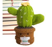 Genérico Motivational Crochet Cactus Doll - 2.76 Inches Handmade Decorative Knitted Cactus for Home, Desk, or Travel, Ideal for Teens, Adults, Mindfulness, Craft Enthusiasts, Collectors,