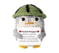 Genérico Motivational Penguin Crochet Figure - Adorable Encouragement Mascot Gift, Handmade Inspired Positive Companion Ornament, Decorative Uplifting Display Keepsake Piece, Soft Collectible Comfort