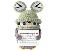 Genérico Motivational Penguin Crochet Figure - Adorable Encouragement Mascot Gift, Handmade Inspired Positive Companion Ornament, Decorative Uplifting Display Keepsake Piece, Soft Collectible Comfort