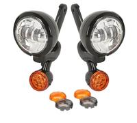 Genérico Motocicleta Delanteros Foco LED De Señal Giro para Motocicleta, Soporte Luz Antiniebla para Road para King, para FLHR para Electra para Street para Glide para FLHX