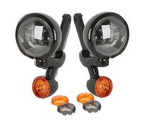 Genérico Motocicleta Delanteros Foco LED De Señal Giro para Motocicleta, Soporte Luz Antiniebla para Road para King, para FLHR para Electra para Street para Glide para FLHX