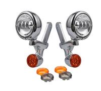 Genérico Motocicleta Delanteros Foco LED De Señal Giro para Motocicleta, Soporte Luz Antiniebla para Road para King, para FLHR para Electra para Street para Glide para FLHX