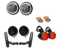 Genérico Motocicleta Delanteros Foco LED De Señal Giro para Motocicleta, Soporte Luz Antiniebla para Road para King, para FLHR para Electra para Street para Glide para FLHX